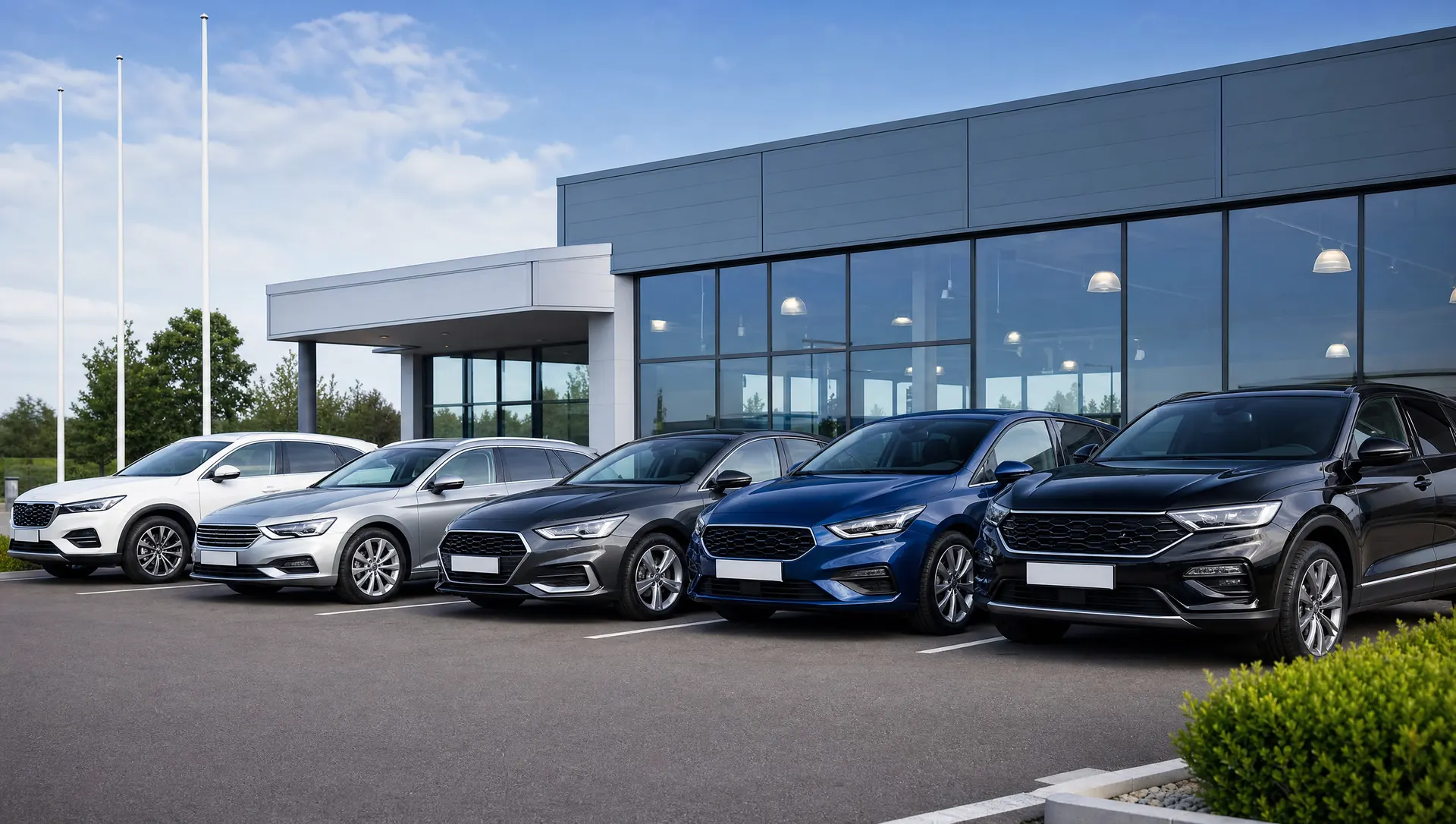 Angekaufte Fahrzeuge vor dem Autohaus – Autoankauf Husum